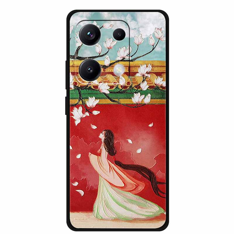 3D Emboss Case For Xiaomi Redmi Note 14S Phone Case 14 S Relief Flower Silicone Soft Back Cover Coque For Redmi Note 14S 4G Case