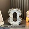 Luxurious Bright Black Ceramic Ornaments Artistic Hollow Texture Sculpture Used for Home Office Decoration Tabletop Decor