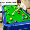 6-In-1 Mini Billiards Table Game 2 To 4 Players Parent-children Interactive Simulated Pool Table Toy Multi Game Table Snooker Board Game