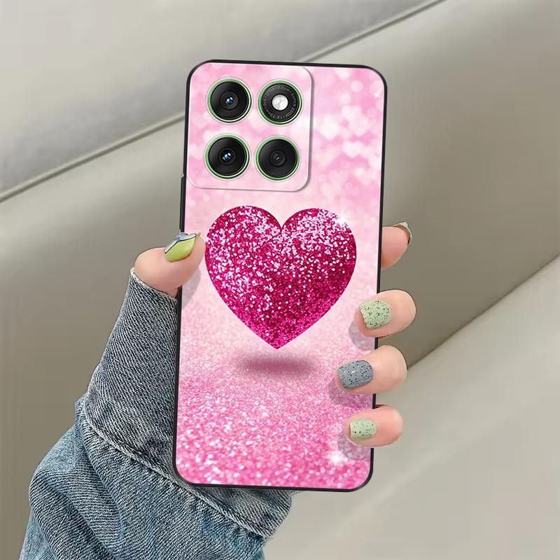 Чехол для Motorola Moto Edge 60 Мягкий ТПУ Силиконовый Черный Чехол для Moto Edge 60s edge60 Pro Роскошный Цветочный Защитный Чехол Сумки