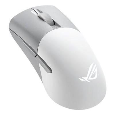 Игровая мышь ASUS ROG Keris Wireless Aimpoint Сменная 119 часов работы от батареи PBT Белая (36 000 точек на дюйм, Трехрежимное подключение, Переключатели, Срок службы, Кнопки)