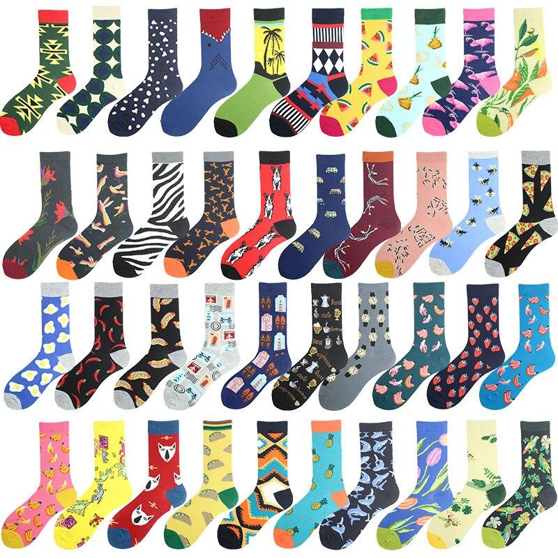 Unisex Divertidos Funny Socks Men Art Floar Dog Banana Pizza Chili Skarpetki Crew Socks Novelty Cotton Calcetines Mujer Sokken