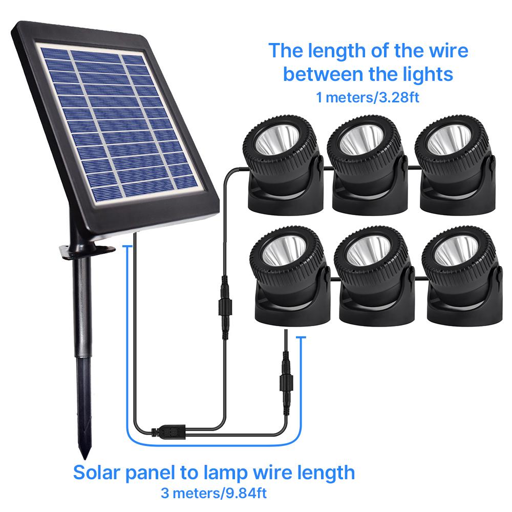 Набор из 6 солнечных прудовых светильников RGB LED Погружные фонтанные светильники IP68 Водонепроницаемые Цветные подводные ландшафтные прожекторы