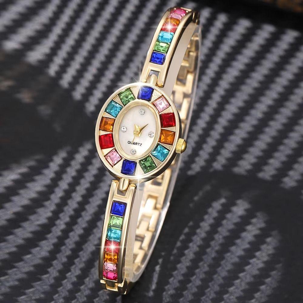 Bracelet Type Quartz Wristwatches Colorful Round Quartz Watch Women's Wrist Watch  Female