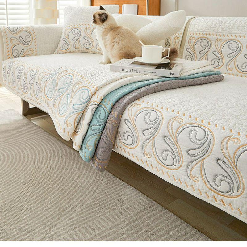 Contemporary Style Sofa Cover – High-Quality Polyester, Non-Slip Pet-Friendly One-Piece Couch Protector Fits Armchairs, Loveseats, 3 & 4-Seater Sofas