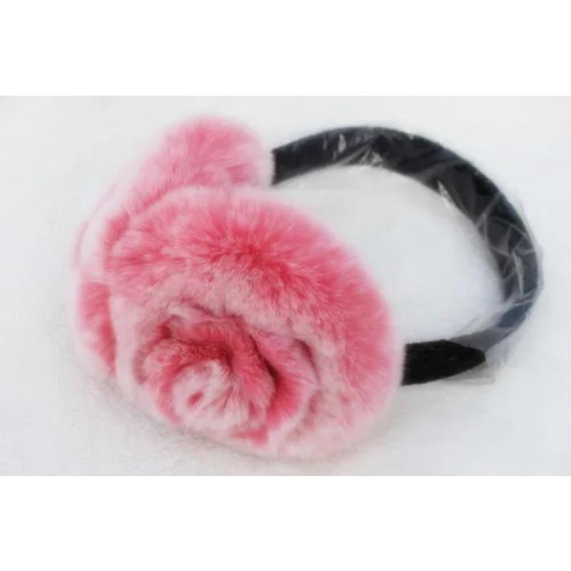 Теплые многоцветные наушники-вкладыши для девочек из натуральной шерсти кролика Рекс, шерстяные наушники, зимние, милые, зимние