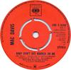 7inch Record MAC DAVIS - Baby Don't Get Hooked On Me CBSS8250 CBS 1972 UK Pop Used
