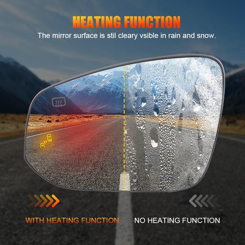 Car Rearview Mirror Glass Lens With Heated Blind Spot For Toyota Sienna - Rearview Mirror Glass 8790708020 TO1324189