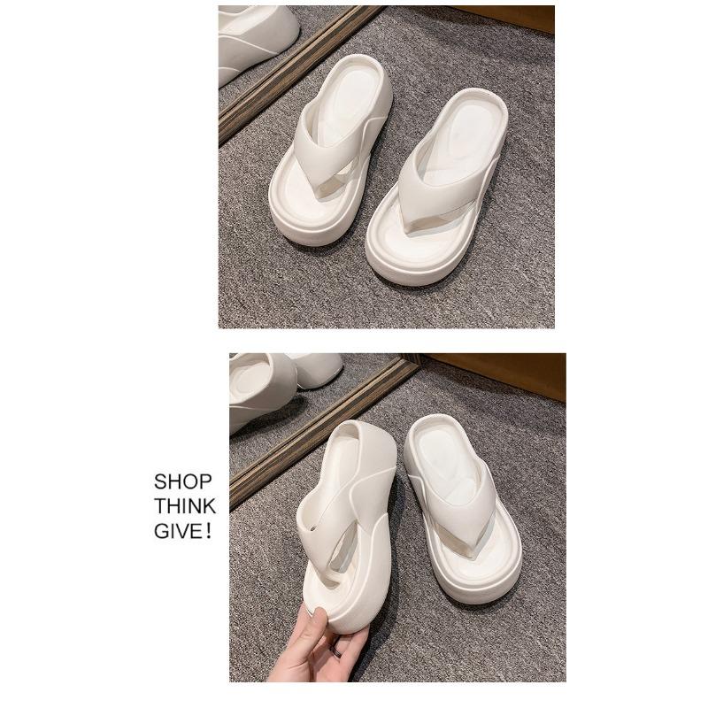 Ultra High Heels, Thick Soled Flip Flops for Women, Slip Resistant for Outdoor Wear, Beach Sandals, Height Increasing Women's Sandals