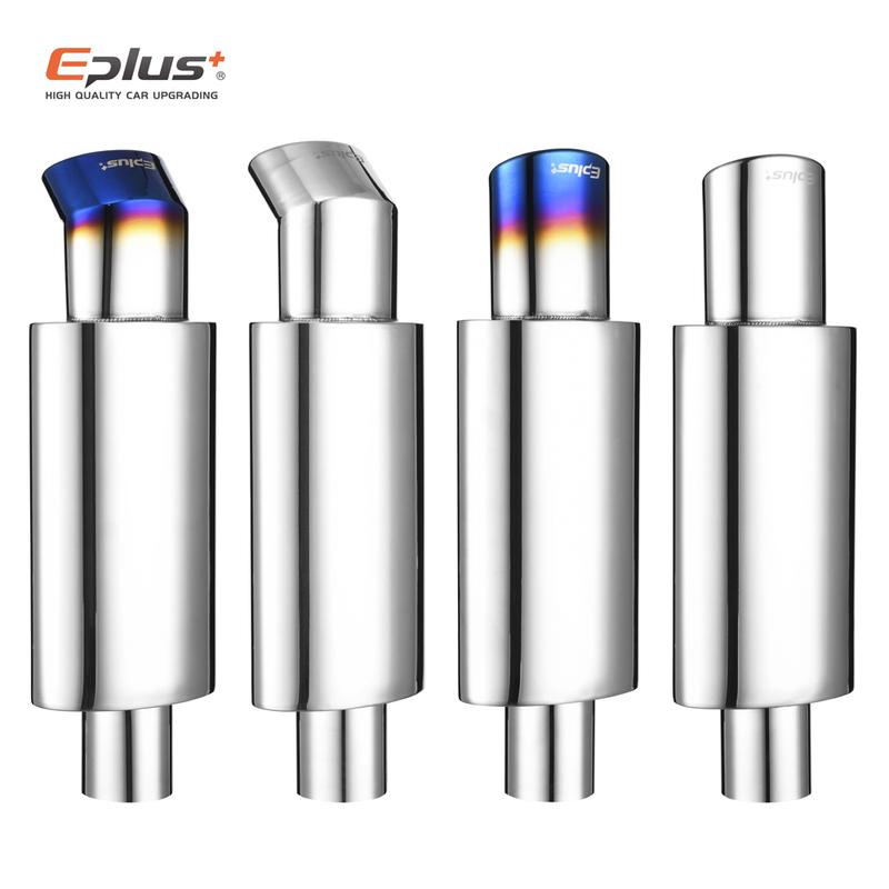 Car Exhaust Pipe Muffler Tail Universal Oval Stainless 51 57 63mm Blue Silver Exhaust System Mufflers Sports Car Sound