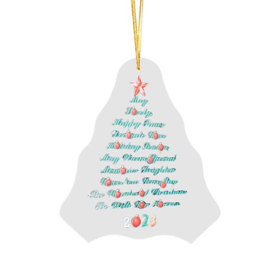 Зимние акриловые украшения Счастливого Рождества Подвесное украшение для рождественской елки Матовый крафт Подвеска для деревьев Окна Двери Декор