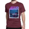 Initial D Неоновый AE86 Мужская футболка Гоночный автомобиль Винтажная футболка Короткий рукав Круглый вырез Чистый хлопок Классическая одежда