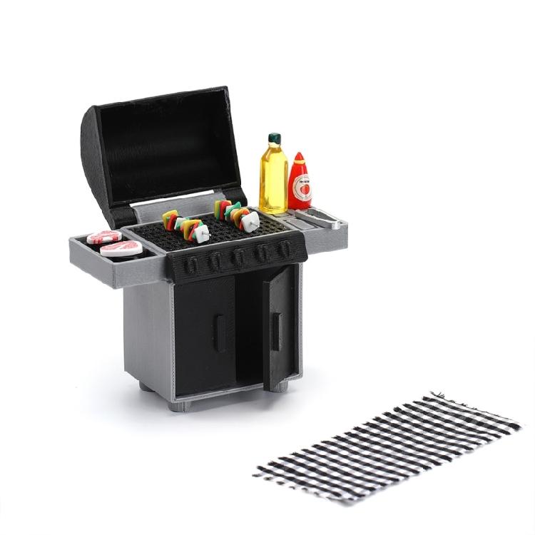 Metal Barbecue Grill Model for Dollhouses Furniture, Deck Cookout Display Accessory Use Case Display Item