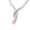 [B9853] - Silver Necklace 'Temptation' Pink White