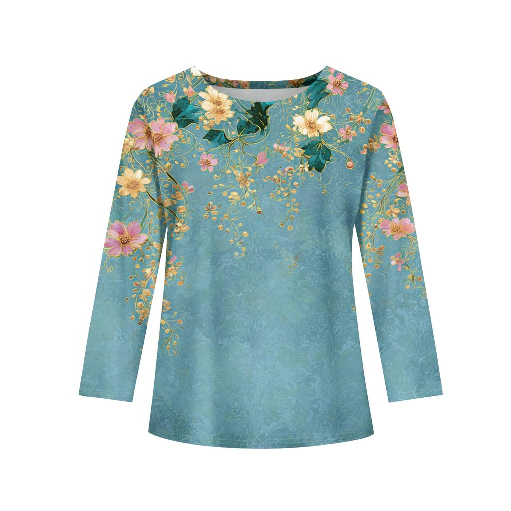 Футболки с длинным рукавом для девочек, детские осенние топы, с круглым вырезом, с принтом, базовые футболки