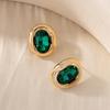 A Pair of Luxurious Glass-Inlaid Zinc Alloy Earrings, Vintage Earrings Suitable for Daily Wear and Wedding Wear