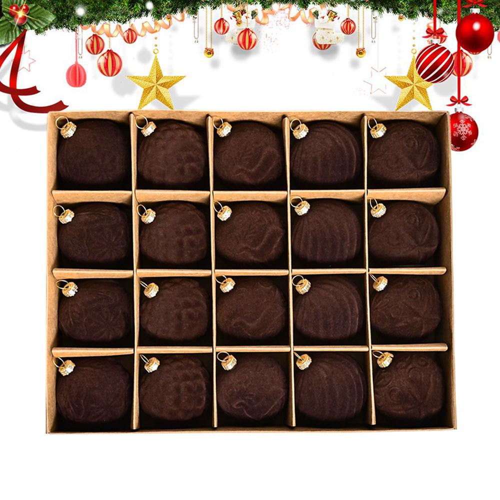 20 шт./коробка Бархатный набор рождественских шаров-украшений, 6 см Флокированные небьющиеся пластиковые рождественские безделушки, Украшения для рождественской елки, Декор для вечеринки