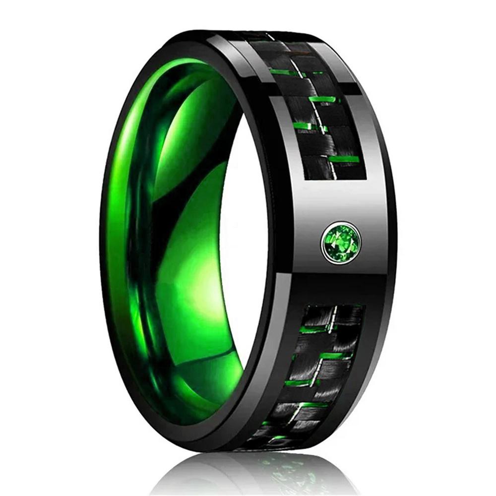 Модные мужские кольца из нержавеющей стали с кельтским драконом, инкрустированные красным, синим, зеленым карбоновым волокном и цирконом, для мужчин, обручальное кольцо, ювелирный подарок