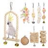 8 Packs Bird Parrots Hanging Swing Cage Toys Natural Wood Bird Climbing Chewing Toy Set