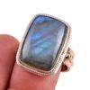 Натуральный лабрадорит, ручная работа, кольцо из стерлингового серебра 925 пробы, двухцветное, размер 8 a0o98