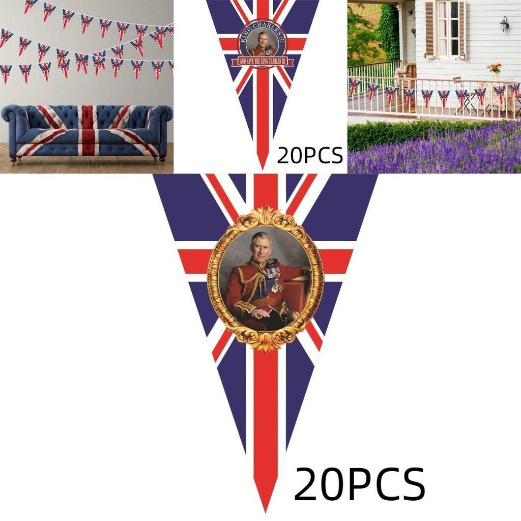 Патриотический красный флаг 90x150 см Коронация британского короля Карла Весенняя пряжа