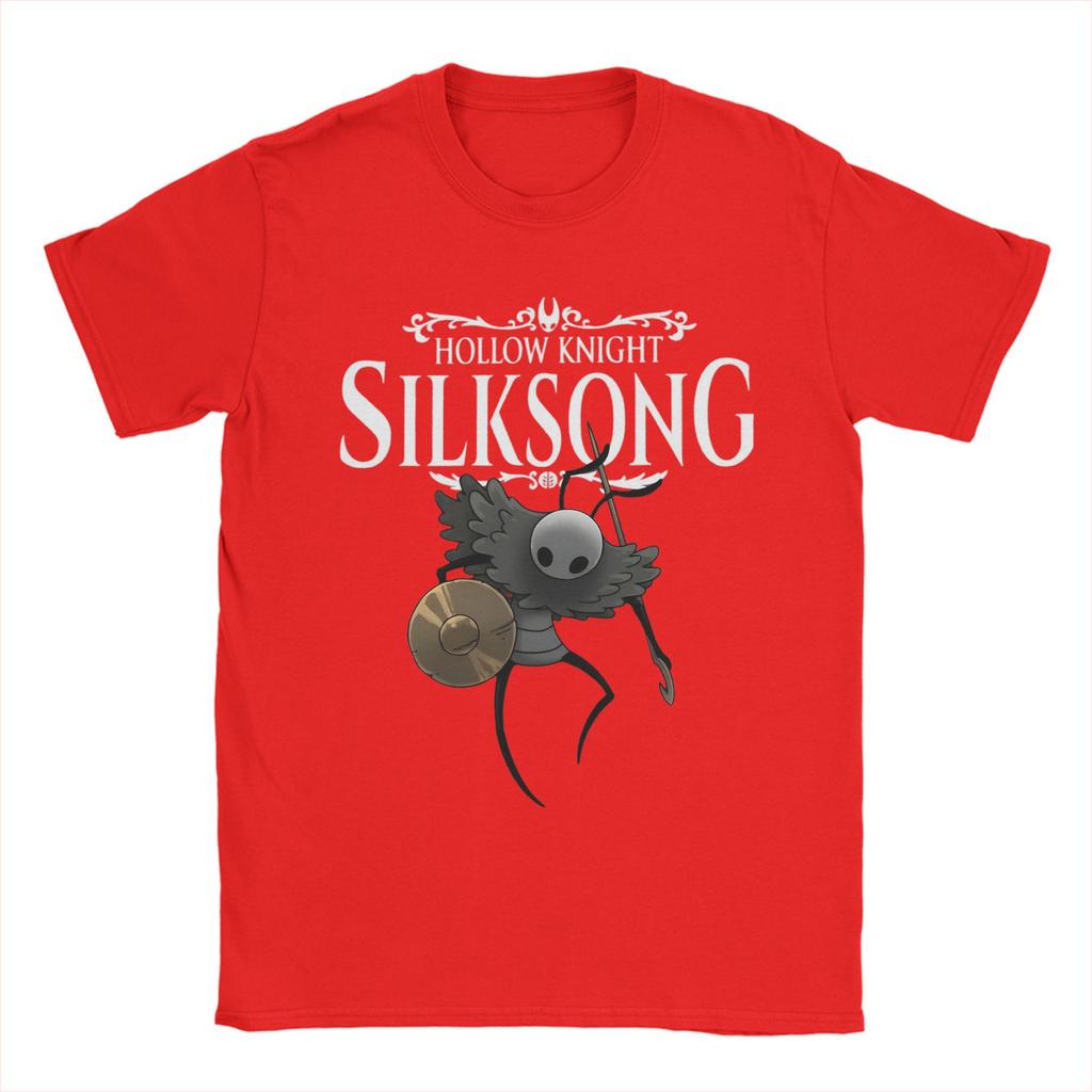 Мужские футболки Hollow Knight Silksong Повседневные 100% хлопок Футболка с коротким рукавом Футболка с круглым вырезом Топы Большого размера