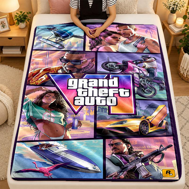 Flannel BlanketGTA Warm Soft Throw Blanket for Indoor Sofa Bed Living Room Use