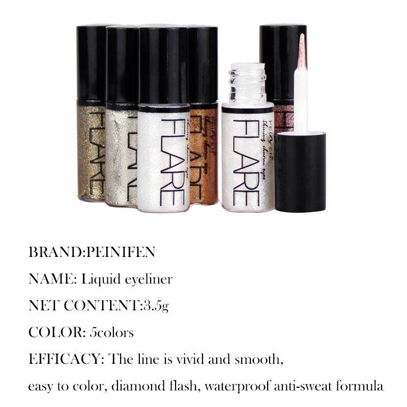 Новые профессиональные блестящие подводки для глаз, косметика для женщин, пигмент серебристого цвета, розового золота, жидкая блестящая подводка для глаз, дешевый макияж