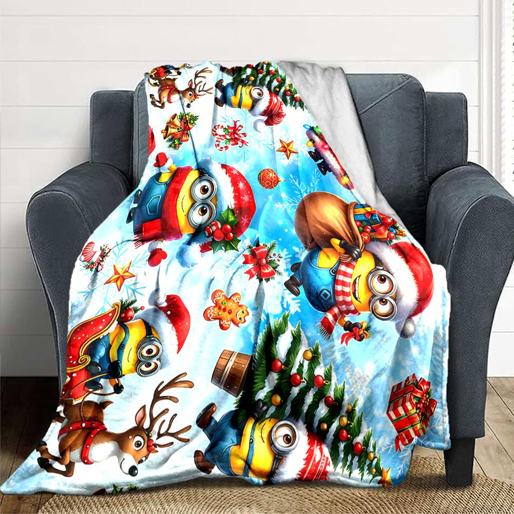 1Pc Christmas Gnome Parade Blanket Soft Throw Blanket For Home Bedroom Bed Sofa Travel Office Solid Christmas Blanket