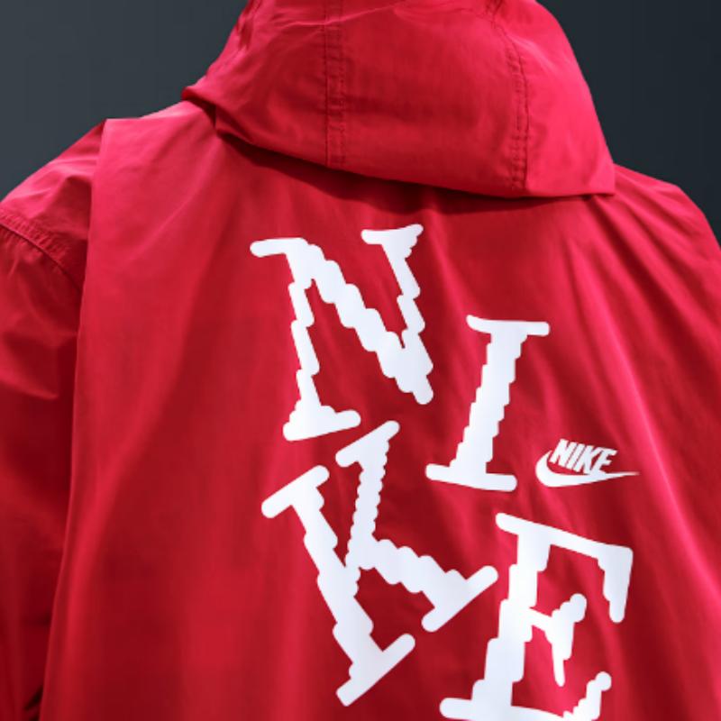 Nike Мужская куртка с капюшоном и длинным рукавом, свободная, с принтом-буквой, мужские куртки IH7118-657