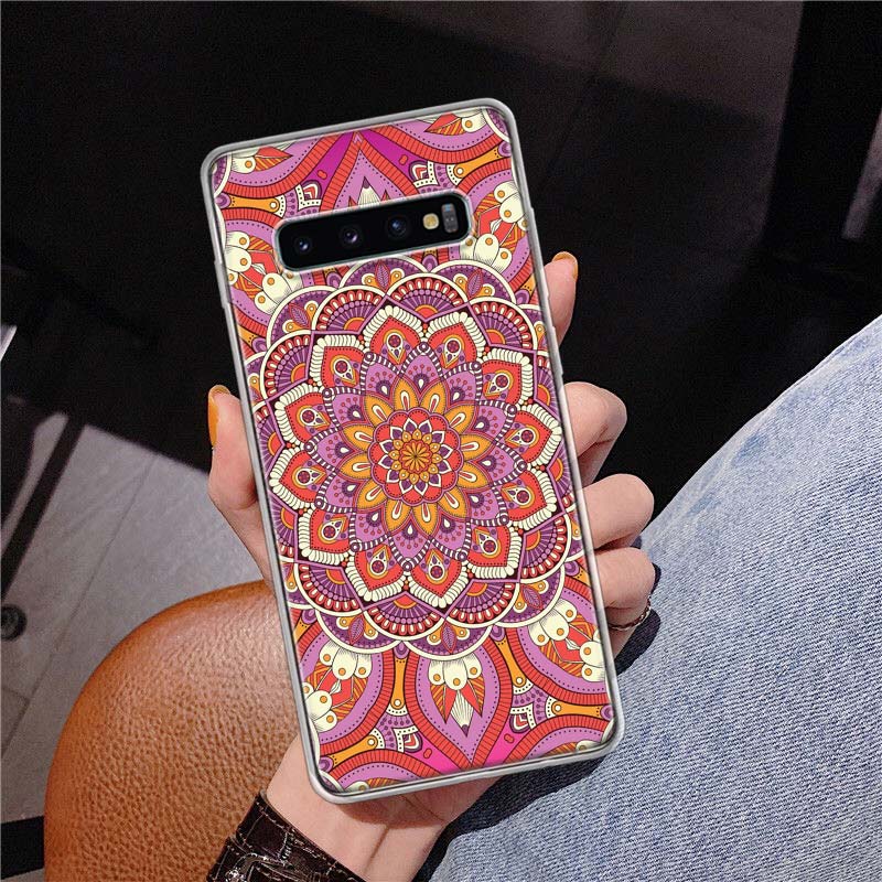 Чехол для телефона Totem Mandala Colorful Flower Cover для Samsung Galaxy S10 Plus S20 FE S21 S22 Ultra S10E S9 S8 + S7 Edge J4