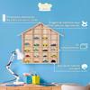 Vitrine murale - CREATIVE DECO - Maison 28 compartiments - Bois pin - 56x50x3,5 cm - Naturel