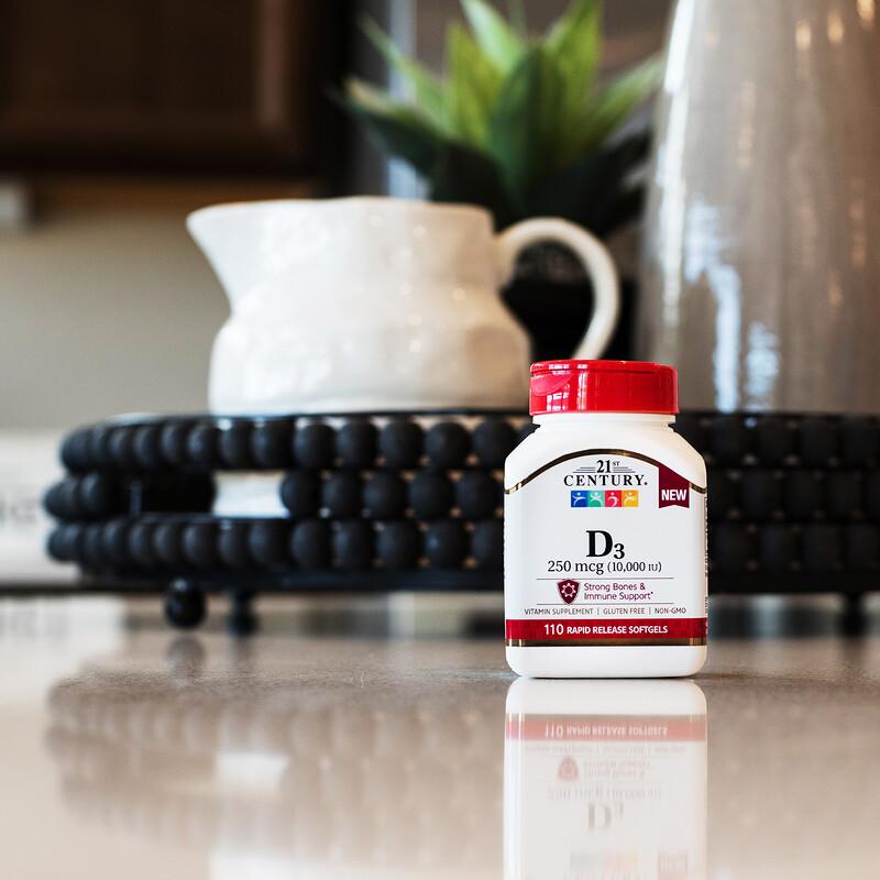 Vitamin D3, 250 mcg (10,000 IU), 110 Rapid Release Softgels