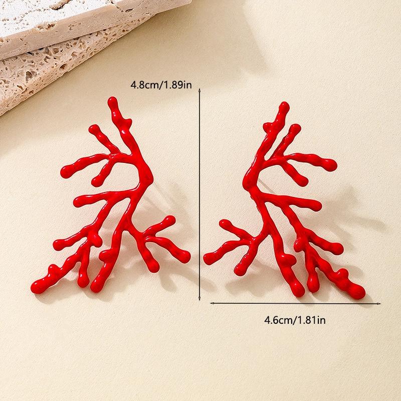 Стильные серьги-пусеты в океанском стиле с коралловым полым узором для женщин, аксессуары для вечеринки, свадьбы, уникальный подарок