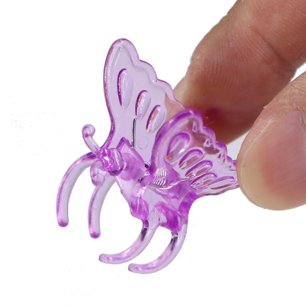 30/50/100 шт. Поддерживающий зажим для цветов орхидеи в форме бабочки с 4 лапками, пластиковые зажимы для растений, зажим для стебля вьющейся лозы, связанный пучок ветвей