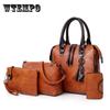 Кожаная сумка через плечо, сумка-тоут Bolsa, 4 шт./компл., женская композитная сумка, женская сумка высокого качества, женский комплект, сумка