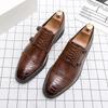 Large Size Men's Loafers Leather Shoes Size 48 British Crocodile Buckle Business Dress Leather Shoes Men