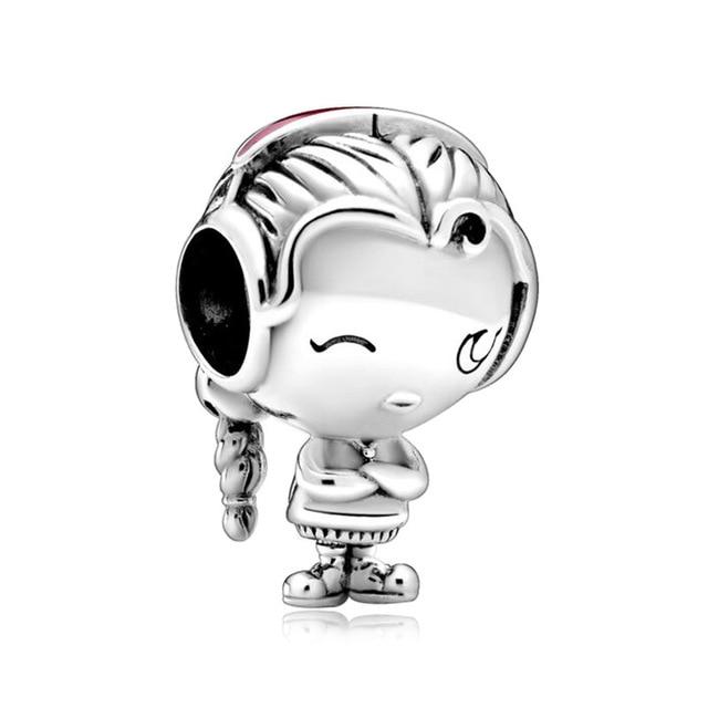 Серебряный кулон «Счастливый кот, собака, коготь, Корона, Сова, любовь», подходит для маленьких ювелирных браслетов, женские оригинальные украшения из бисера