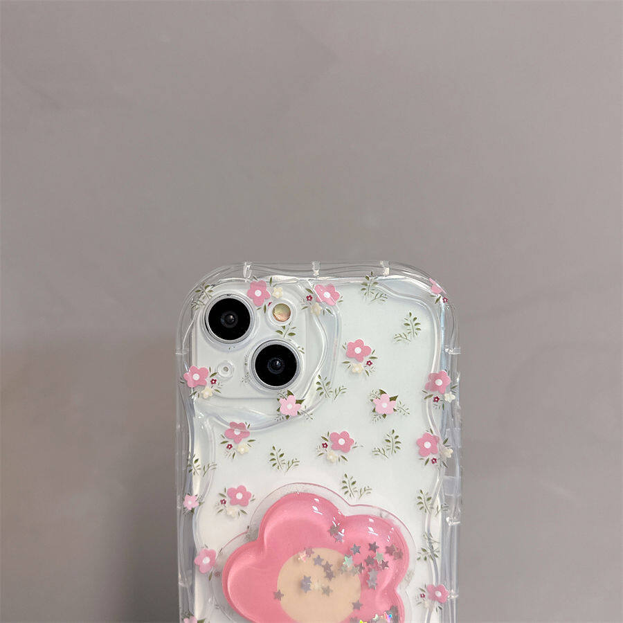 Цветочный чехол-подставка для Samsung Galaxy S25 S24 FE S22 S23 Ultra Plus A56 A55 A35 A54 A15 A16 A17 5G Волнистая ракушка