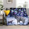 Cute Elephant Print Throw Blanket African Animals Warm Cozy Flannel Home Decor Colorful Dreamy Bubbles Pattern