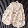 Floral Knitted Sweater Vest Vintage Button Autumn Sleeveless Vest Waistcoat