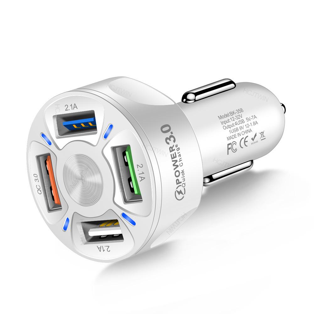 7A 35W QC3.0 4-портовое USB быстрое автомобильное зарядное устройство для мобильных телефонов