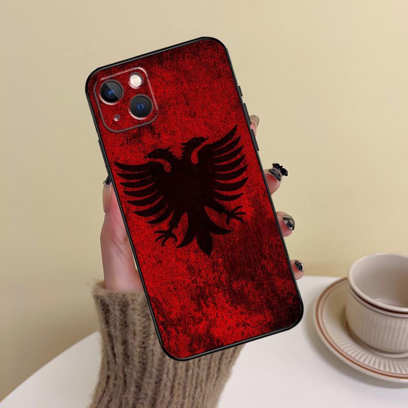 Чехол для телефона с флагом Албании для iPhone 16 Pro Max 14 13 12 11 15 17 Pro Max mini Plus 16e 17 Air Cover Funda