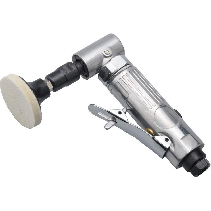 angle air die grinder 1/4" with 4 pcs 2" roll lock sanding discs, polished color angle pneumatic die grinder