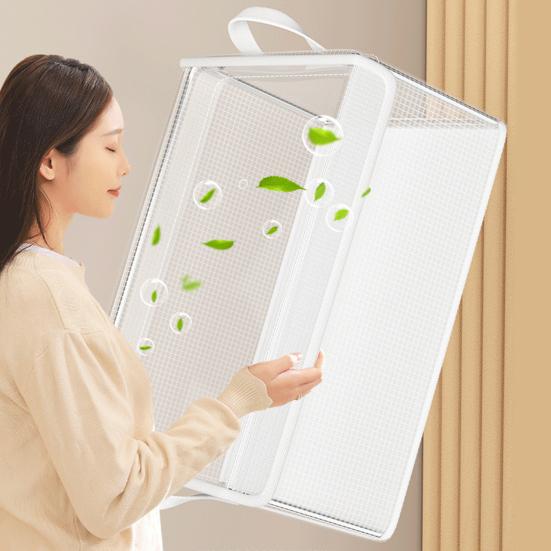 Складной ящик для хранения с пылезащитной крышкой, ручкой, прозрачный влагостойкий шкаф большой емкости