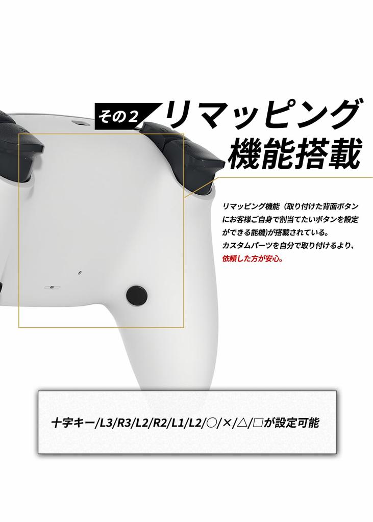 Пользовательский контроллер для PS5, совместимый с ПК, совместимый с FPS, функция переназначения кнопки «Назад», удаление функции вибрации [MERKA.G] (ХИКАРИ, Нормальный)