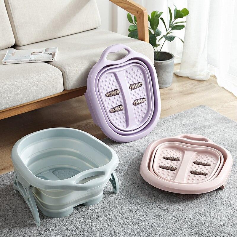 Foldable Footbath Massage Bucket Soaking Bucket Folding Basin Foot Bath Bucket Bathtub