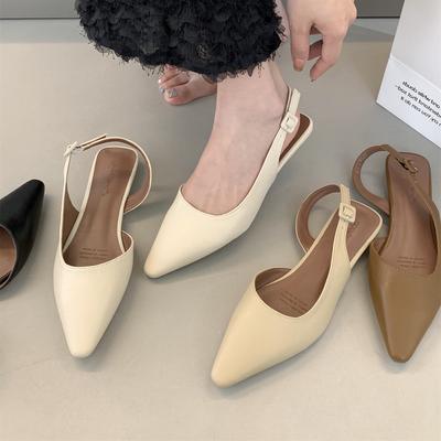 Мода Bailamos Совершенно новые плоские сандалии Неглубокие слипоны Женские туфли с ремешком на пятке Мягкие повседневные женские сандалии Плоский каблук Уличные нарядные мюли