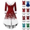 Christmas Party Printed Dresses For Women Vintage Christmas Midi Dress Casual Dresses Cocktail Dress Party Festive Dresses