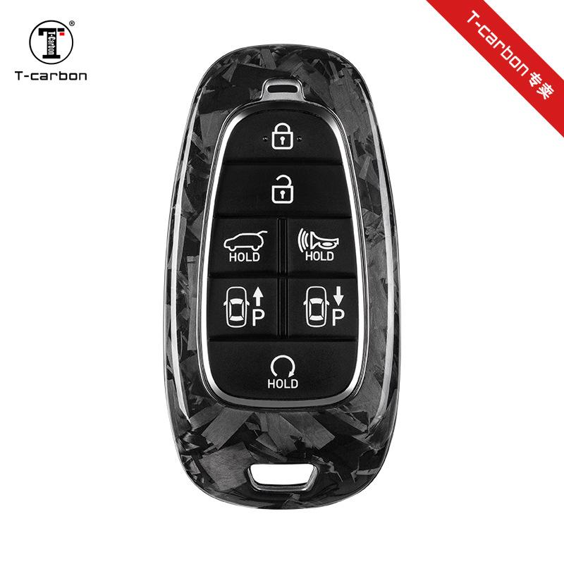 T-carbon Чехол для ключа из настоящего углеродного волокна для Hyundai Tucson 2021 года и Palisade 2023 года